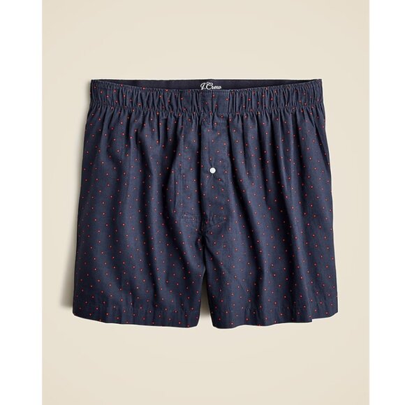 J.Crew Men's Boxer Shorts Sz Small Blue/Red Dot 100% Cotton NWT - Picture 1 of 2
